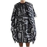 Capa De Barbeiro De Corte De Cabelo Pro Salão De Cabeleireiro Vestido De Cabeleireiro Avental De Pano De Barbeiro Para Adultos Para Pentear Cabelos Coloridos Capa Impermeável Para Corte De Cabelo Com Fecho De Pressão Ajustável 120 140 Cm Preto 120 140cm