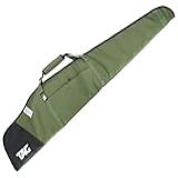 Capa De Carabina Forrada Estofada TAG 125cm Bicolor Preto E Verde Com Abertura Total E Alça De Costas