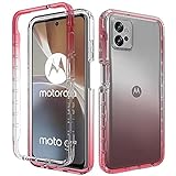 Capa De Celular Compatível Com Motorola Moto G32 à Prova De Choque Camada Dupla Altamente Transparente Cor Gradiente Vermelha Para Motorola Moto G32 