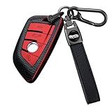 Capa De Chaveiro Macia Esculpida Em Couro Com Chaveiro Para Capa De Chave Remota BMW Vermelho M