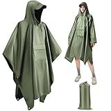 Capa De Chuva Multifuncional 3 Em 1 Poncho De Chuva Multifuncional Capa De Chuva Poncho Impermeável Adulto 3 Em 1 Camping Caça Outdoor Camping Raincoat Capa De Chuva De Camping Verde 