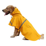 Capa De Chuva Pet Impermeável Capuz Cachorro Cães Amarelo