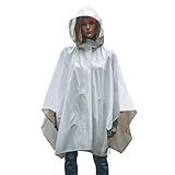 Capa De Chuva Poncho Super Resistente E Reutilizável Unissex Capuz Com Ajuste Cloreto De Polivinilo PVC Branco 