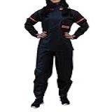 Capa De Chuva PVC Yess Motoqueiro Feminina Impermeável Resistente Com Bolso E Refletivos Rosa GG