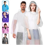 Capa De Chuva Transparente Com Capuz Pvc Reforçada Grossa