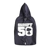 Capa De Chuva Zooz Pets Snoopy Preta Para Cães Tamanho P