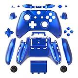 Capa De Cor Cromada Para WPS Com Conjunto Completo De Placas De Rosto Botões ABXY Amortecedores RB LB Trilhos Direito Esquerdo Para Xbox One S Slim Conector De Fone De Ouvido De 3 5 Mm Controladores Para A Versão 1708 Chrome Blue