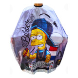Capa De Corte Barbeiro Personalizada Grande P Cabeleireiro Cor Azul Barte Bone