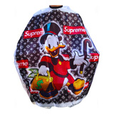 Capa De Corte Barbeiro Personalizada Grande P Cabeleireiro Cor Azul Tio Patinha Supreme Preto