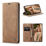 Capa De Couro Com Suporte De Cartão Para Samsung S23 Ultra
