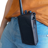 Capa De Couro Para Radio Motorola Profissional Dep 450 Ep450
