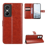 Capa De Couro Para Tecno Pop6 Pro Anti queda Negócio Flip