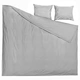 Capa De Edredom Duvet Queen 240x260cm Cinza C Zíper Fronha