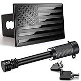 Capa De Engate De Reboque De Metal Com Bandeira Americana Pesada Para Receptores De 5 Cm Com Trava De Engate De Reboque De 1 5 Cm De Diâmetro