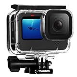 Capa De Mergulho Impermeável Telesin Para GoPro Hero 9 Preta Carcaça Subaquática Suporta Mergulho Profundo De 45 M 35 M Com Suporte De Liberação Rápida Para Acessórios Go Pro