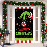 Capa De Porta De Natal Com Decoração De Papai Noel Grinch