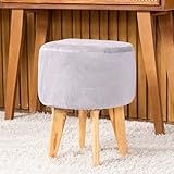 Capa De Puff Redondo Médio Avulsa Lisa Ajustável Com Elástico Tecido Veludo Suede Decoração Banquinho Luxo Para Sala Quarto Pufe Banco Protetor Banqueta Centro Cinza 