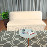 Capa De Sofá Sem Braço Com Babado Modelo Sofá Cama 1 80 A 2m Cor Palha Lisa
