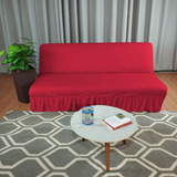 Capa De Sofá Sem Braço Com Babado Modelo Sofá Cama 1 80 A 2m Cor Vermelho Lisa