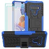 Capa De Telefone Para LG Stylo 6 Capa De Telefone Stylo 6 Com Protetor De Tela HD Proteção De Silicone à Prova De Choque Yiakeng Com Suporte Capa De Telefone Dura Para LG Stylo 6 Azul 