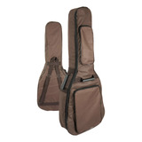 Capa De Violão Marrom Folk Acolchoada Modelo Luxo Case Bag