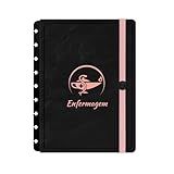 Capa E Contracapa Iscool Disc Para Caderno M Profissões Preto Rosê Enfermagem