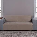 Capa E Manta Para Sofá De 4 Lugares Suede Bege Antiarranhão