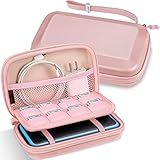 Capa Fintie Carry Compatível Com Nintendo 2DS XL New 3DS XL LL Capa Protetora Rígida Portátil Para Viagem Bolsa Para Console 3DS XL LL New 2DS XL Com Compartimentos Para Jogos E Bolso Interno Rose