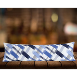 Capa Fronha Para Travesseiro De Corpo 1 40x45 Estampadas Cor Xadrez Azul