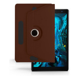 Capa Giratória Compatível Com Tablet Pritom 8 Polegadas Cor Marrom