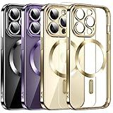 Capa Magnética Transparente Para IPhone 14 Pro Max Com MagSafe Tampa De Vidro Integrado Para Câmera Exterior Do IPhone Nua Capa De Silicone Fina Não Amarela Anti Impressão Digital E Carregamento Sem Fio