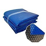 Capa Manta Lona Térmica Para Piscina 6 X 3m Proteção Uv Atco 300 Micras Preta E Azul