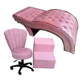 Capa Mocho Maca 70 E Escada P Estética Veludo Rosa
