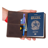 Capa P Passaporte Documentos Cartões cédulas Couro Legítimo