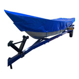 Capa Para Barco 6m Borda Alta Canoa Lona Sol Chuva Cor Azul