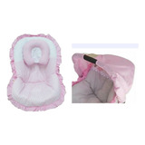 Capa Para Bebê Conforto Com Apoio Capota Chevron Rosa Ursa