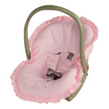 Capa Para Bebê Conforto Poá Rosa   Protetor De Cinto 02 Peça