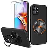 Capa Para Celular Motorola Moto Edge Plus 5G 2023 Com Protetor De Tela De Vidro Suporte De Anel De Carregamento Sem Fio Giratório De 360 Capa Protetora De Silicone Para Moto Edge Plus 5G 2023 