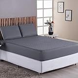 Capa Para Colchão Protetor Impermeavel Silencioso Matelado Antibacteriano Antialérgico Varios Tamanhos Casal Padrão Queen King Size Solteiro -Cinza- Casal Padrão-