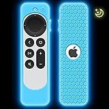 Capa Para Controle Remoto Apple TV 4K 2021 Capa Para Controle Remoto Siri 2 Geração Apple TV 6 Geração Substituição Silicone Nova Capa Protetora Protetor De Aderência Azul Brilhante