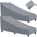 Capa Para Espreguiçadeira De Pátio Cinza Skyour Impermeável Resistente Capa Para Poltrona Reclinável Ao Ar Livre Resistente A Rasgos UV Banco De Piscina Chaise Longue Capas Para Móveis Para Jardim 2 