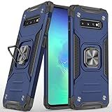Capa Para Galaxy S10 Plus S10 Plus Capa De Nível Militar Com Suporte Embutido Capa Protetora à Prova De Choque Capa Protetora Para Samsung Galaxy S10 Plus Para Homens E Mulheres Azul