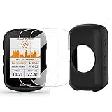 Capa Para Garmin Edge 840 Solar Lamshaw Pacote Com 2 1 Película De Vidro Temperado Capa De Silicone Compatível Com Garmin Edge 840 Solar Edge 540 Solar Capa Preta 2 Películas De Vidro Temperado 