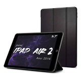 Capa Para iPad Air2 A1566 A1567 Smart Case Cor Preto