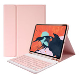 Capa Para iPad Air4 air5 10 9pol E Teclado De Bluetooth Cor Sakura Pink Teclado