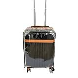 Capa Para Mala De Viagem Protege Contra Arranhões E Impacto Plástico Cristal Transparente Grosso P M G Fechamento Com Velcro -Preta- P-
