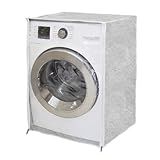 Capa Para Maquina Lavar Flanelada Lava E Seca Abertura Frontal 4kg A 11kg Com Abertura Em Ziper Visor Transparente Varias Marcas LG Brastemp Samsung Electrolux Philco Midea Panasonic Cor CINZA CLARO 