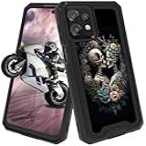 Capa Para Moto Edge Plus 2023 Para Moto Edge 2023 Capa De Telefone Híbrida De Camada Dupla Rígida PC E Silicone Macio Capa Protetora Resistente à Prova De Choque Com Esqueletos Humanos Pretos
