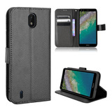 Capa Para Nokia C01 Plus Grãos Diamantes Textura Couro