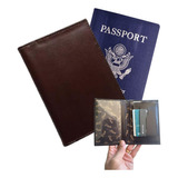 Capa Para Passaportes Couro Legitimo Porta Cartões Premium